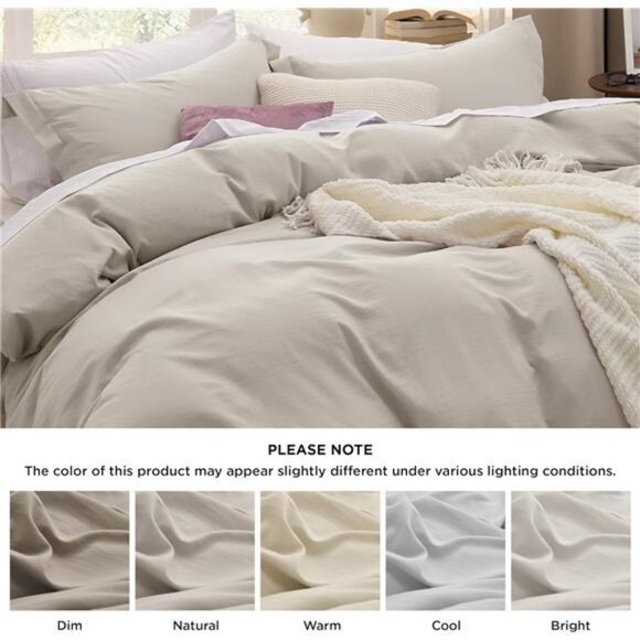 Bedsure Duvet Cover Queen Size - 3 Pieces Prewashed Extra Soft Bedding Set - Picture 6 of 7